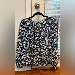 Floral Navy Blue Women's Top